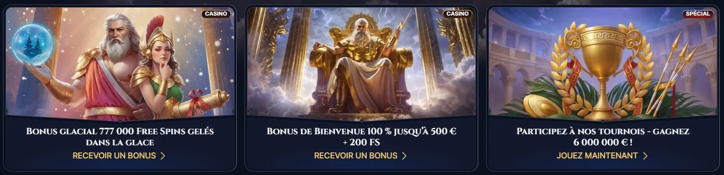 Bonus et promotions Cazeus Casino